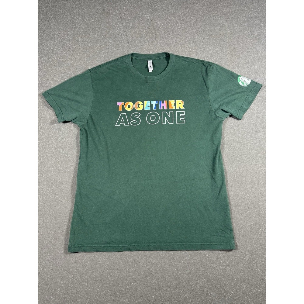 Starbucks Together As One Work Shirt Green/Rainbow Large